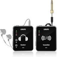 LEKATO MS-1 Wireless in Ear Monitor System 2.4G Stereo Wireless IEM System with Beltpack Transmitter Receiver Auto-Pairing, in Ear Monitoring for Studio, Band Rehearsal, Live Performance (Black)
