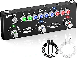 LEKATO Multi Effects Guitar Pedal, with IR Loading 9 AMP Models, Delay Reverb Distortion Overdrive, Rechargable Electric Guitar Effects Multi Pedal Support Recording,Bluetooth 5.0