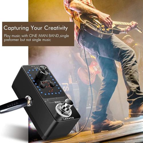  LEKATO Guitar Effect Pedal Guitar Looper Pedal Tuner Function Loop Station Loops 9 Loops 40 minutes Record Time with USB Cable for Electric Guitar Bass