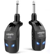 [아마존베스트]LEKATO Wireless Guitar System Digital Guitar Transmitter Receiver Rechargeable Audio Electric Wireless Guitar Transmitter with 4 Channels for Electric Guitar Bass