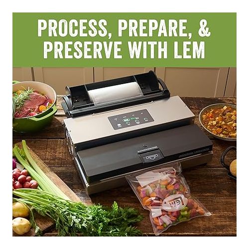  LEM Products MaxVac 500 Aluminum Vacuum Sealer with Removable Bag Holder and Cutter, Silver and Black