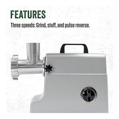  LEM Products MightyBite #8 Meat Grinder, 500 Watt Aluminum Electric Meat Grinder Machine, Ideal for Regular Use