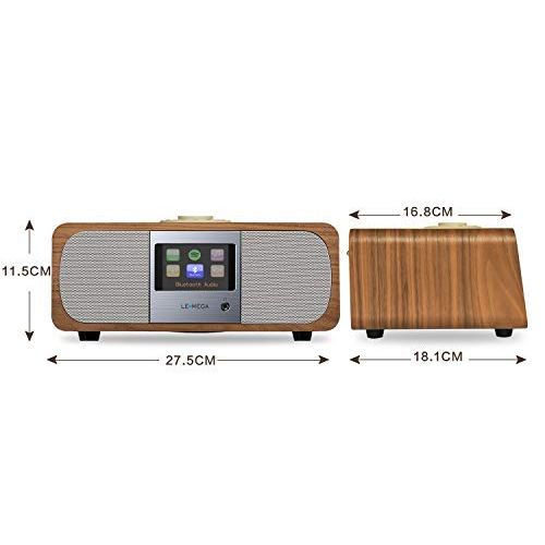  LEMEGA M3+ 20W Stereo Internet FM Digital Radio with Wi-Fi, Bluetooth, Built-in Subwoofer, USB, Aux & TFT Colour Display  Walnut: Home Audio & Theater