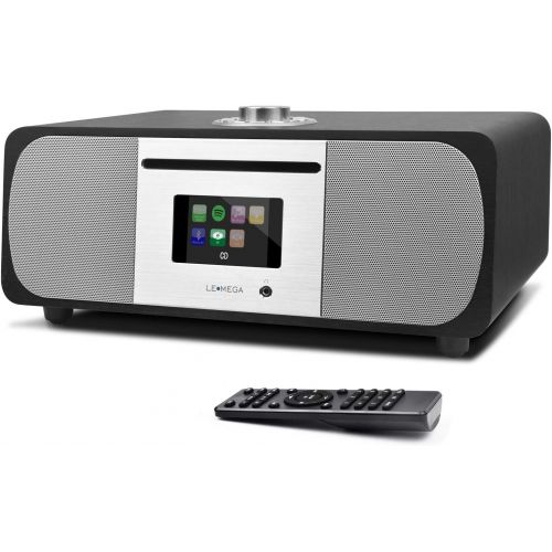  LEMEGA M5P All-In-One 35W Premium Music System,CD Player,FM Digital Radio,WIFI Internet Radio,Spotify Connect,Bluetooth Speaker,Headphone-out,Clock Alarms,Colour Display,Remote&App