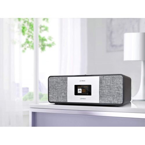  LEMEGA MSY3 Music System,WiFi Internet Radio,FM Digital Radio,Spotify Connect,Bluetooth Speaker,Stereo Sound,Wooden Box,Headphone-Out,Alarms Clock,40 Pre-Sets,Full Remote and App C