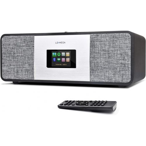  LEMEGA MSY3 Music System,WiFi Internet Radio,FM Digital Radio,Spotify Connect,Bluetooth Speaker,Stereo Sound,Wooden Box,Headphone-Out,Alarms Clock,40 Pre-Sets,Full Remote and App C