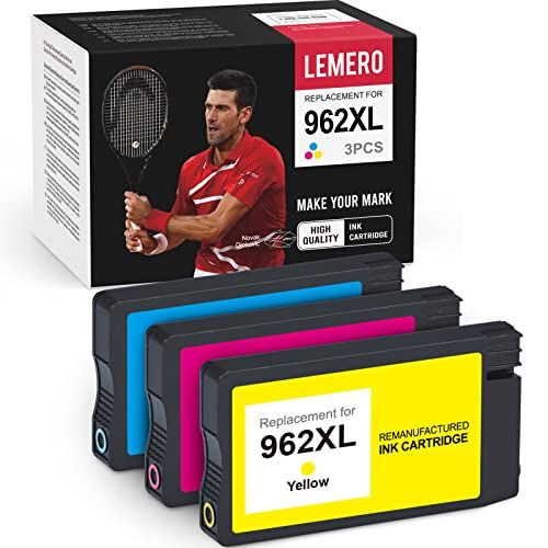  LEMERO Remanufactured Ink Cartridge Replacement for HP 962 962XL to use with OfficeJet Pro 9015 9010 9025 9020 9018 9012 9026 9027 9028 9029 (Cyan, Magenta, Yellow, 3-Pack)