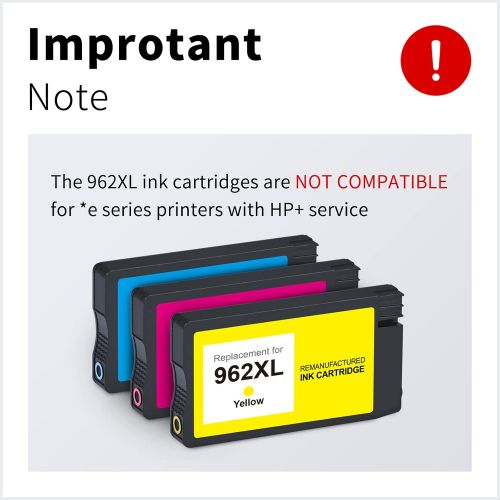  LEMERO Remanufactured Ink Cartridge Replacement for HP 962 962XL to use with OfficeJet Pro 9015 9010 9025 9020 9018 9012 9026 9027 9028 9029 (Cyan, Magenta, Yellow, 3-Pack)