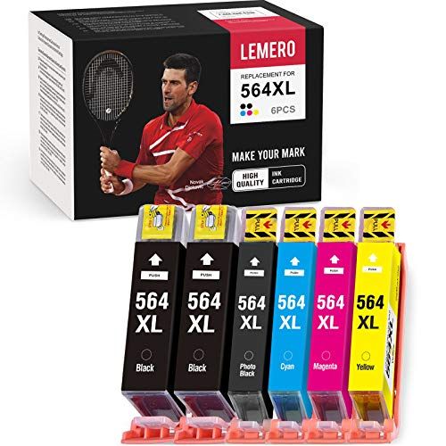  LEMERO Compatible Ink Cartridge Replacement for HP 564XL 564 XL for DeskJet 3520 OfficeJet 4620 Photosmart 5510 7510 6510 B210a C309g C6380 D7560 (2 Black, 1 Photo Black, 1 Cyan, 1