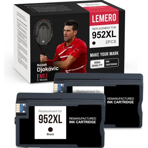  LEMERO Remanufactured Ink Cartridges Replacement for HP 952 952 XL 952XL to use with OfficeJet Pro 8710 8720 8702 7740 8200 8210 8715 8216 8700 8740 8730 7740 (2 Black)