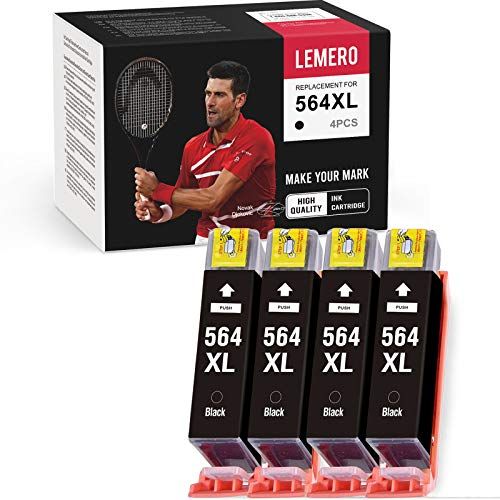  LEMERO Compatible Ink Cartridge Replacement for HP 564XL 564 to use with Deskjet 3520 3522 Officejet 4620 4600 Photosmart 5510 5520 6510 6520 7510 7520 6515 7515 (Black, 4 Pack)