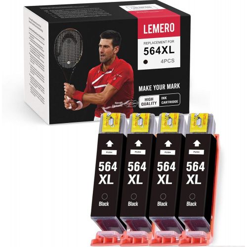  LEMERO Compatible Ink Cartridge Replacement for HP 564XL 564 to use with Deskjet 3520 3522 Officejet 4620 4600 Photosmart 5510 5520 6510 6520 7510 7520 6515 7515 (Black, 4 Pack)
