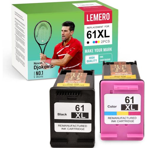  LEMERO Remanufactured Ink Cartridge Replacement for HP 61 61XL Ink Cartridge Combo Pack for HP Officejet 4635 Envy 4500 5530 Deskjet 3510 2542 2544 1510 2549 Printer Ink Cartridges