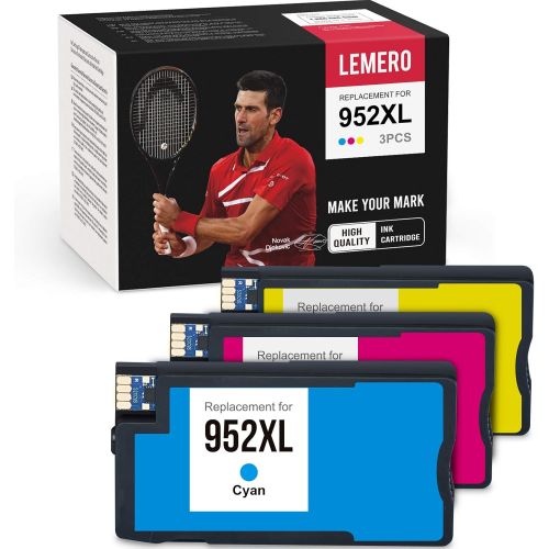  LEMERO Remanufactured Ink Cartridge Replacement for HP 952 952XL Work with OfficeJet Pro 8720 8710 7740 7720 8702 8210 8200 8715 (1 Cyan 1 Magenta 1 Yellow)
