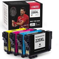 LEMERO Remanufactured Ink Cartridge Replacement for Epson 220 220XL for Workforce WF-2750 WF-2760 WF-2630 WF-2650 XP-420 XP-320 WF-2660 XP-424 Printer (Black Cyan Magenta Yellow, 4