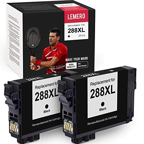  LEMERO Remanufactured Ink Cartridges Replacement for Epson 288 288XL T288XL T288 for Epson Expression Home XP-440 XP-446 XP-430 XP-340 XP-330 XP-434 Printer (2 Black)