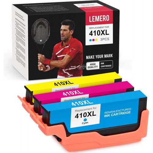  LEMERO Remanufactured Ink Cartridge Replacement for Epson 410XL 410 XL T410XL to use with Expression XP-640 XP-830 XP-7100 XP-530 XP-630 XP-635 (Cyan, Magenta, Yellow, 3 Pack)