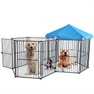LEMKA Heavy Duty Dog Playpen Dog Kennel, Pet Dog Exercise Playpen Foldable Dog Steel Crate Wire Metal Cage 6/10 Panels - 48/60 inches