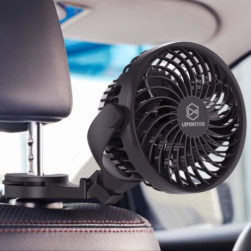  [아마존베스트]LEMOISTAR Battery Operated USB Baby Car Fan,Electric Cooling Fan with 4 Speed,360 Degree Rotatable Backseat Car Fan,5V Cooling Air Small Personal Fan for Car,Rear Seat Passenger Do