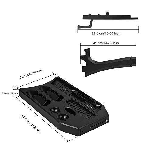  [아마존베스트]Lenboken-KJH All-in-One PSVR Charging Display Stand PlayStation VR Vertical Stand Cooling Fan with Controller Charging Station, PSVR Glasses & Headset Bracket ,Universal Game Disk