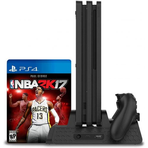  [아마존베스트]PS4 Vertical Stand with cooling Fan, LENBOKEN PS4 Controller Charging Station with Game Storage and Dualshock Charge for Playstation 4 Console Regular/Slim/Pro.