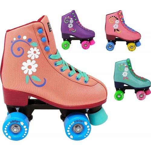  Lenexa uGOgrl Roller Skates for Girls - Kids Quad Roller Skate - Indoor, Outdoor, Derby Childrens Skate - Rollerskates Made for Kids - Great Youth Skate for Beginners