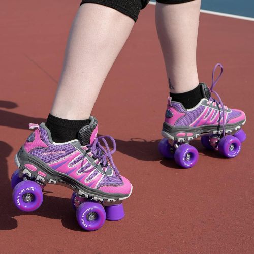  Lenexa Sonic Cruiser 2.0 Unisex Outdoor High Performance Rebound Wheels Quad Roller Speed Skates for Men and Women - Sneaker Shoe Style for Outdoor Skating