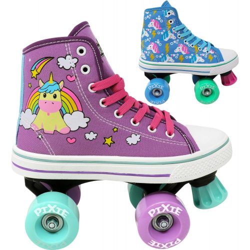  Lenexa Pixie Unicorn Kids Quad Roller Skate - Kids Roller Skates - Roller Skates for Kids - Roller Skates for Girls - Girls Roller Skates