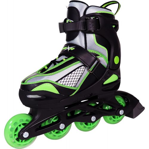  Lenexa Viper Adjustable Inline Skates for Kids, Boys, and Girls - Comfortable fit - Safety Non-Slip Wheels