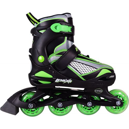  Lenexa Viper Adjustable Inline Skates for Kids, Boys, and Girls - Comfortable fit - Safety Non-Slip Wheels