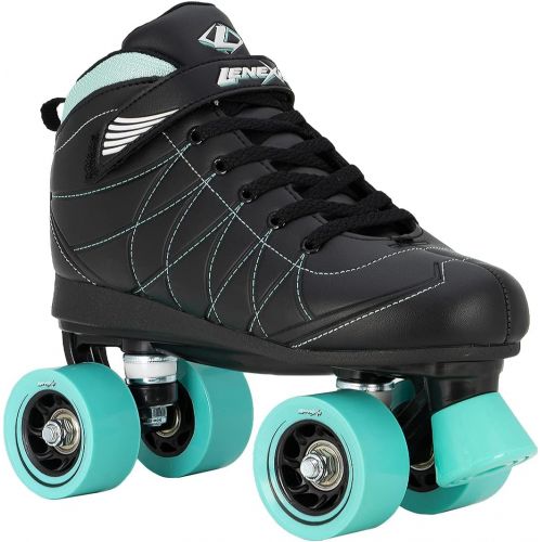  [아마존베스트]Lenexa Hoopla Kids Roller Skates for Kids Children - Girls and Boys - Kids Rollerskates - Childrens Quad Derby Roller Skate for Youths Boy/Girl - Kids Skates (Black w/Blue Wheels)