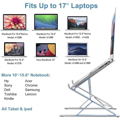  [아마존베스트]LENRUE Laptop Stand,Ergonomic Ventilated Laptops Riser With 15 Adjustable Levels, Fully Foldable Portable Laptop Holder Compatible with Computer Notebook ,Tablet,iPad,Mac MacBook Pro Air,
