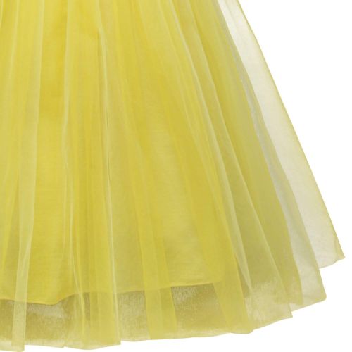 LENSEN Tech Little Girls Princess Snow White Costume Puff Sleeve Yellow Dress Up