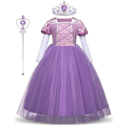  LENSEN Tech Princess Rapunzel Dress Cosplay Party Long Sleeve Costume