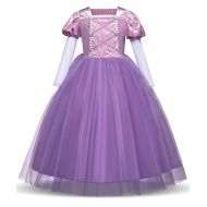 LENSEN Tech Princess Rapunzel Dress Cosplay Party Long Sleeve Costume