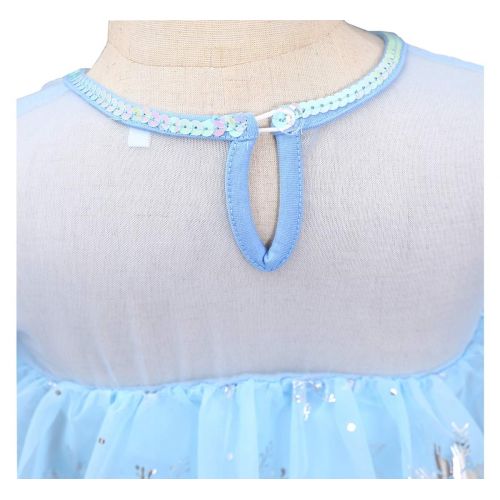  LENSEN Tech Girls Sequin Princess Elsa Costume Halloween Snow Queen Dress up