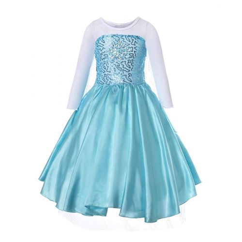  LENSEN Tech Girls Princess Elsa Anna Costume Snow Queen Dress up