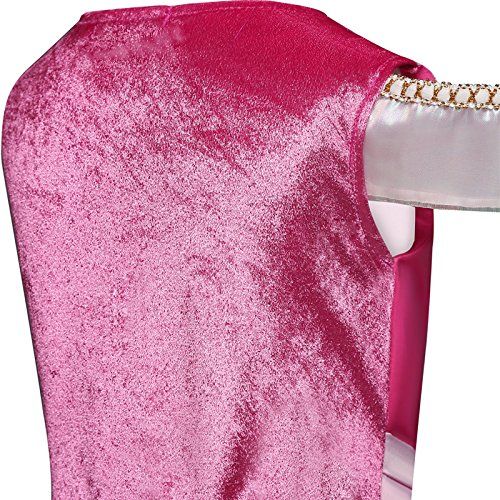  LENSEN Tech Girls Princess Aurora Costume Drop Shoulder Halloween Party Long Dress