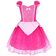 LENSEN Tech Kids Princess Dress Rose Fancy Party Costume (Rose, 3T)