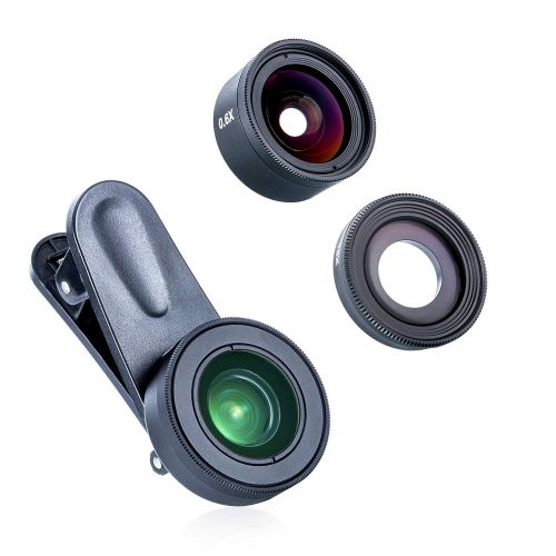  Phone Camera Lens Kits,LENSFIKASE 3 in 1 Clip-On Lens Kits Fisheye Lens&Wide Angle Lens &Macro Lens,Professional HD Camera Lens Compatible with iPhone Samsung Android Most Smartpho