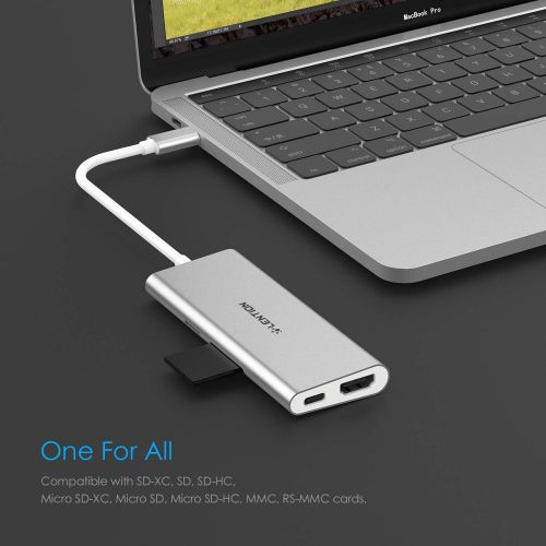  [아마존 핫딜] LENTION USB C Multi-Port Hub with 4K HDMI, 4 USB-A, Card Reader, Type C Charging Adapter Compatible MacBook Pro 13/15/16 (Thunderbolt 3), Mac Air 2018 2019, Surface Book 2/Go, More