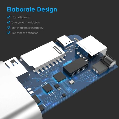  LENTION USB-C Digital AV Multiport Hub with 4K HDMI, 2 USB 3.0, Card Reader, Type C Charging, Gigabit Ethernet Adapter Compatible MacBook Pro 1315 (Thunderbolt 3), 2018 MacBook Ai