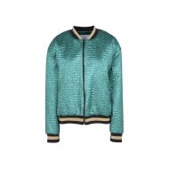 LEO STUDIO DESIGN EMBROIDERY PLISSED BOMBER GREEN 41755679PH