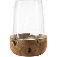 LEONARDO HOME Leonardo 084416Glas transparent, Holz, Holz Kerzenhalter