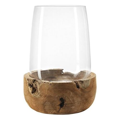  LEONARDO HOME Leonardo 084416Glas transparent, Holz, Holz Kerzenhalter