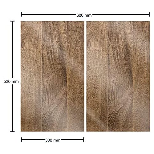  [아마존베스트]LEONARDO HOME Cucina 018803 Stove Covers Set of 2 Brown Wood Effect Glass