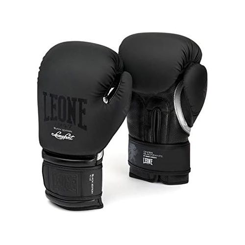  Leone 1947 Leone Black & White Boxing Gloves (Black, 16 Oz)