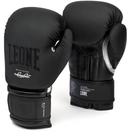  Leone 1947 Leone Black & White Boxing Gloves (Black, 16 Oz)