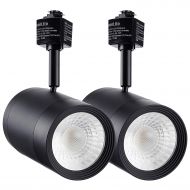 LEONLITE 2 Pack 17.5W (85W Equiv.) Integrated CRI90+ LED Black Track Light Head, Dimmable 38° Spotlight Track Light, 1200lm Energy Star ETL-Listed for Wall Art Exhibition Lighting,