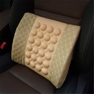 LEOO Memory Foam Lumbar Support Auto Waist Cushion Back Rest Pad for Long Time Driving Car Back Massager Electric Vibrating Massage Four Color Options (Color : Beige)